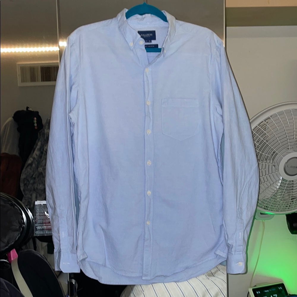Pull & Bear Men's Light Blue Oxford Shirt NWOT